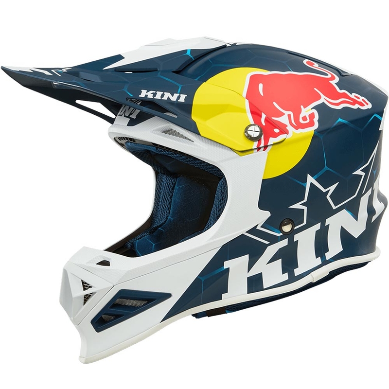 Motocrosshelm KINI Red Bull MXC1 1.0 blauw-wit