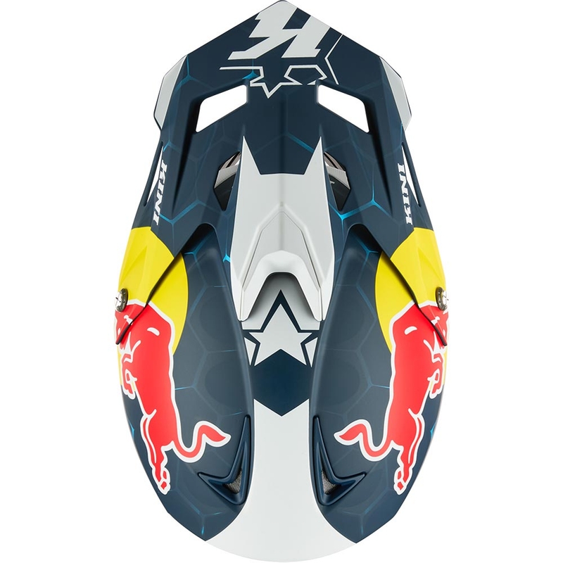 Motocrosshelm KINI Red Bull MXC1 1.0 blauw-wit