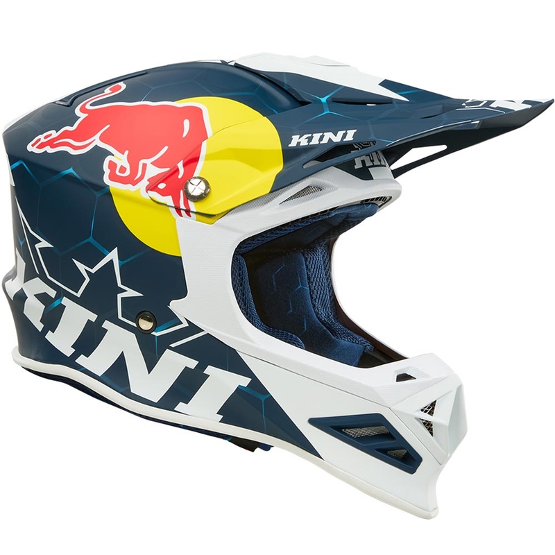 Motocrosshelm KINI Red Bull MXC1 1.0 blauw-wit