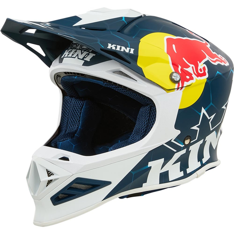 Motocrosshelm KINI Red Bull MXC1 1.0 blauw-wit