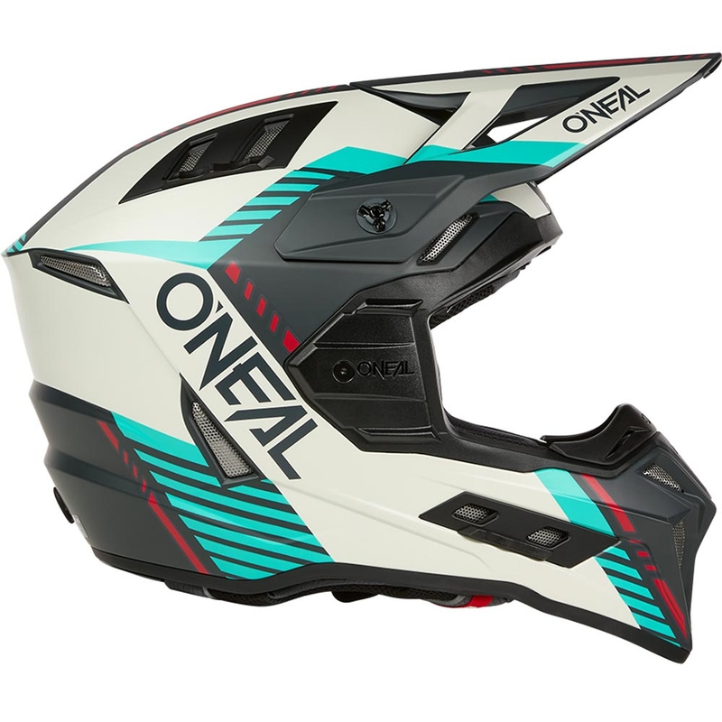 Motocrosshelm O'Neal EX-SRS Quin grijs-turkoois