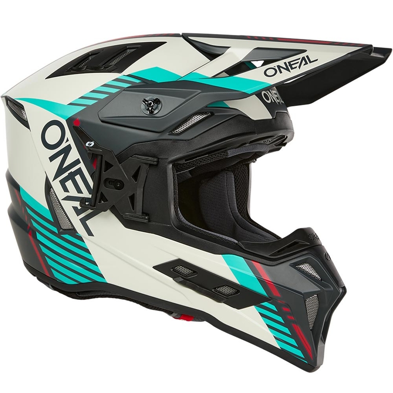 Motocrosshelm O'Neal EX-SRS Quin grijs-turkoois