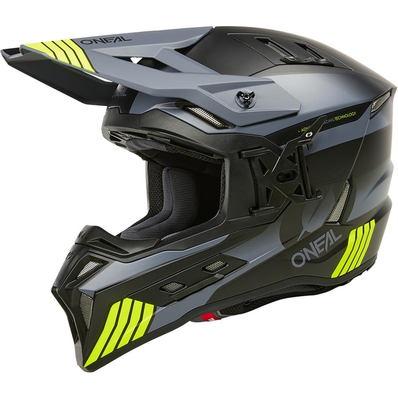 Motocrosshelm O´Neal EX-SRS Hitch zwart-grijs-fluo geel