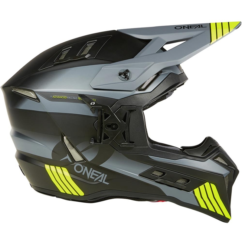 Motocrosshelm O´Neal EX-SRS Hitch zwart-grijs-fluo geel