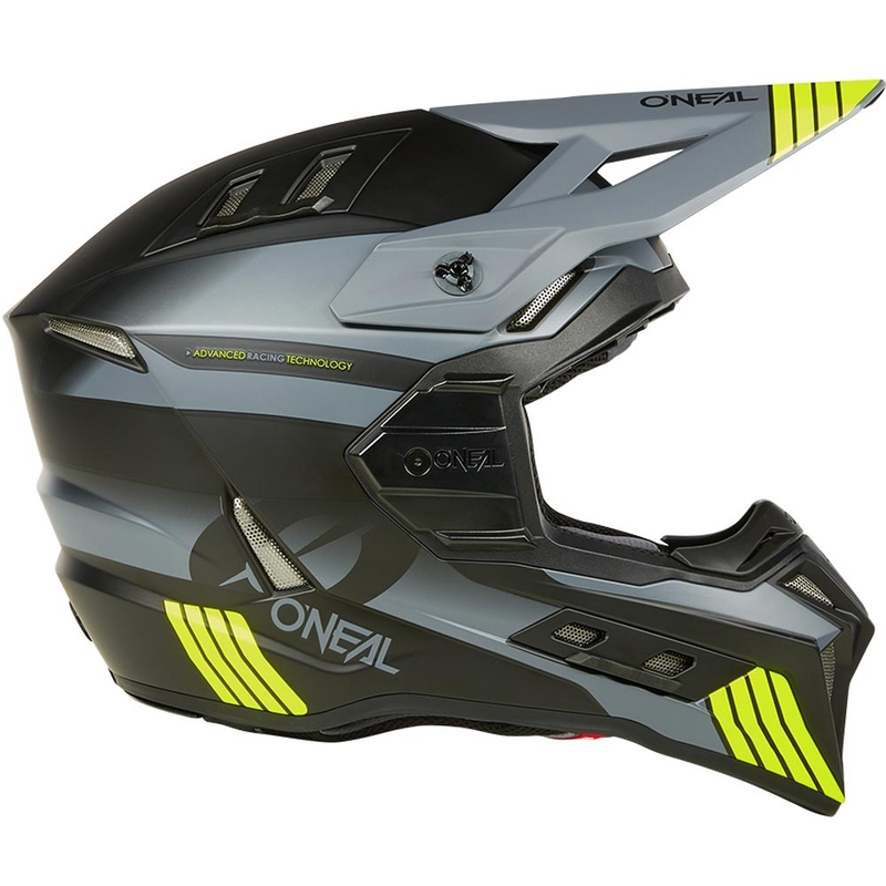 Motocrosshelm O´Neal EX-SRS Hitch zwart-grijs-fluo geel