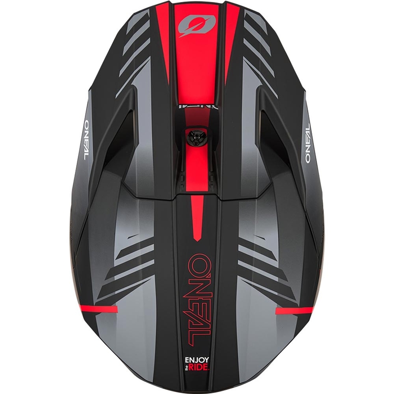 Motocrosshelm O'Neal 3SRS Haze matzwart-grijs-rood