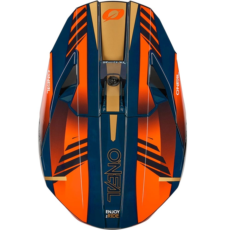 Motocrosshelm O'Neal 3SRS Haze blauw-oranje-goud