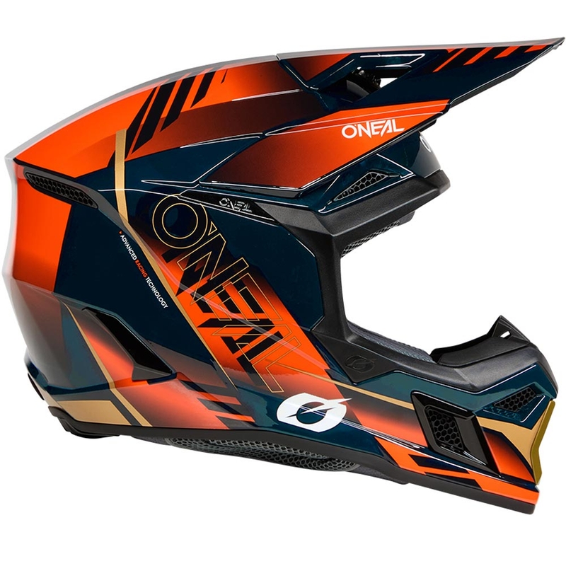 Motocrosshelm O'Neal 3SRS Haze blauw-oranje-goud