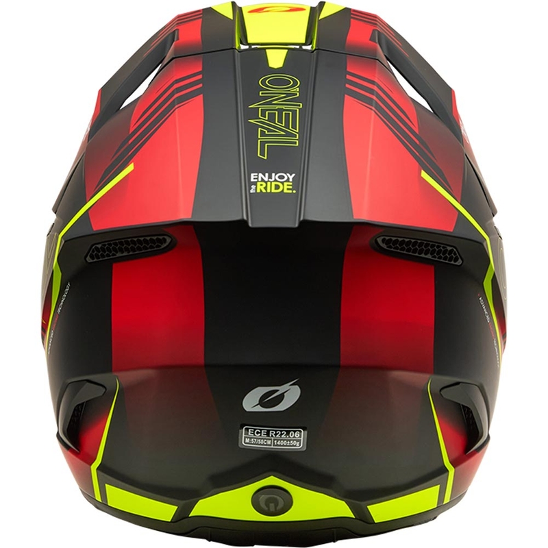 Motocrosshelm O'Neal 3SRS Haze matzwart-rood-fluorgeel