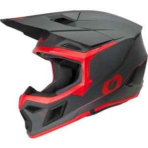 Motocrosshelm O'Neal 3SRS E-stroke matgrijs-rood