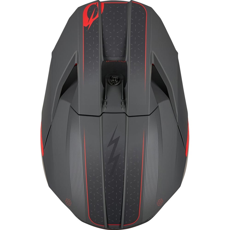 Motocrosshelm O'Neal 3SRS E-stroke matgrijs-rood