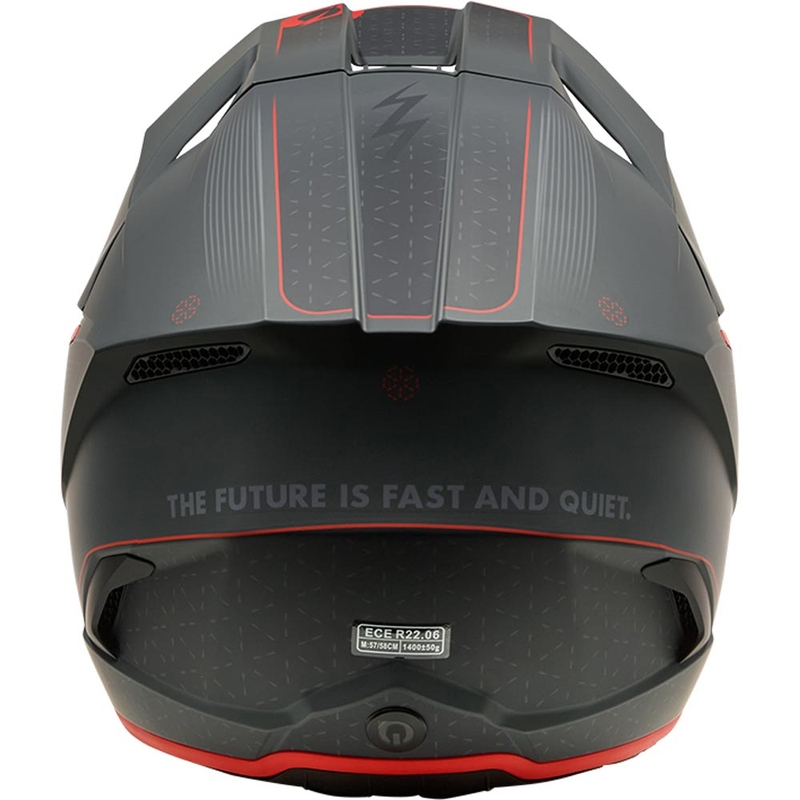 Motocrosshelm O'Neal 3SRS E-stroke matgrijs-rood