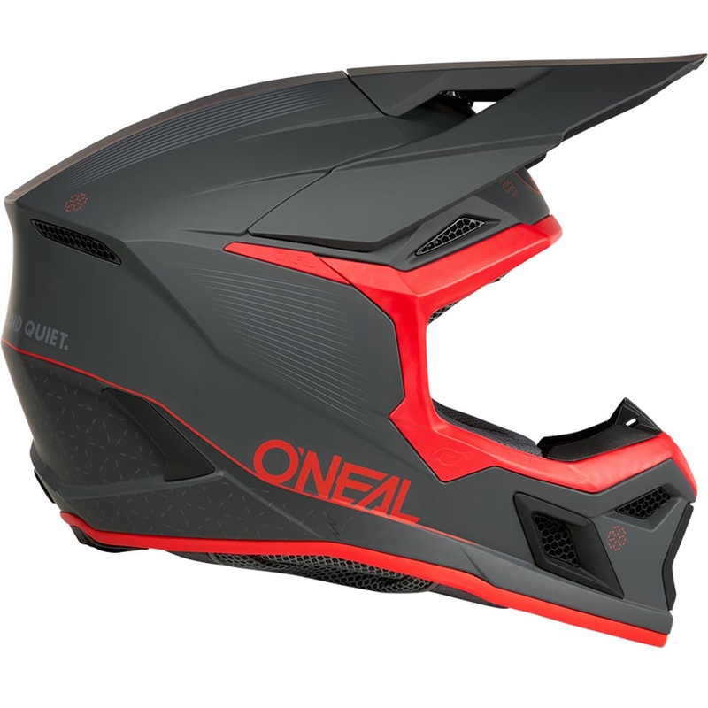 Motocrosshelm O'Neal 3SRS E-stroke matgrijs-rood