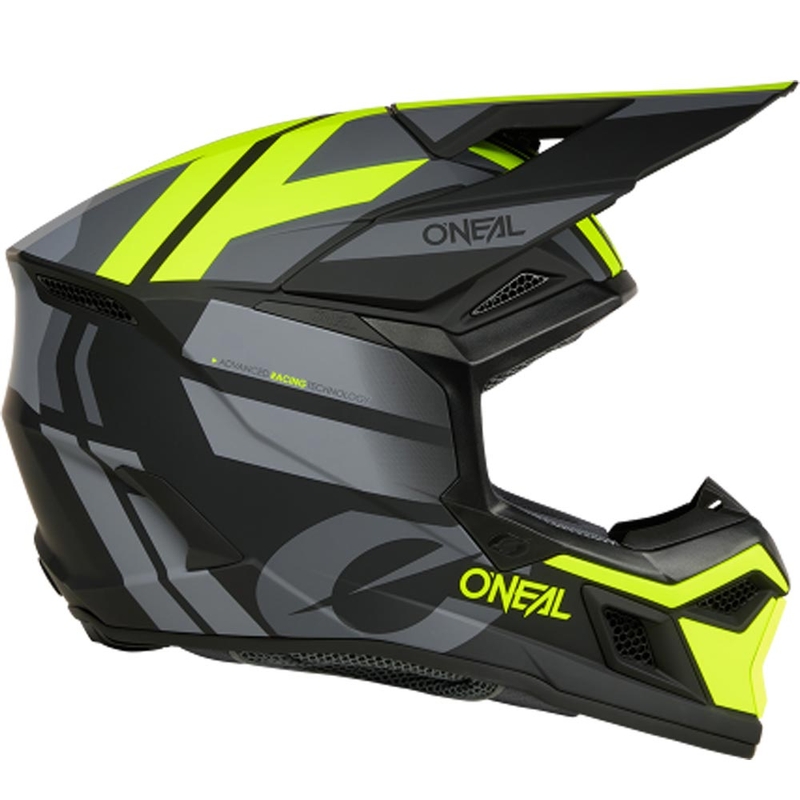 Motocrosshelm O´Neal 3SRS Ride matzwart-grijs-fluorgeel