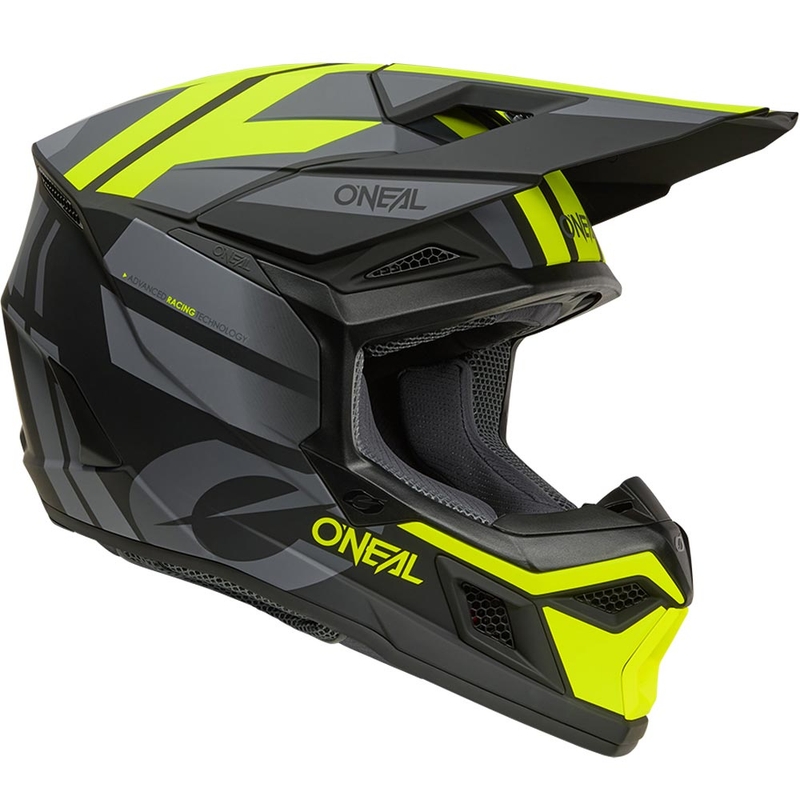 Motocrosshelm O´Neal 3SRS Ride matzwart-grijs-fluorgeel