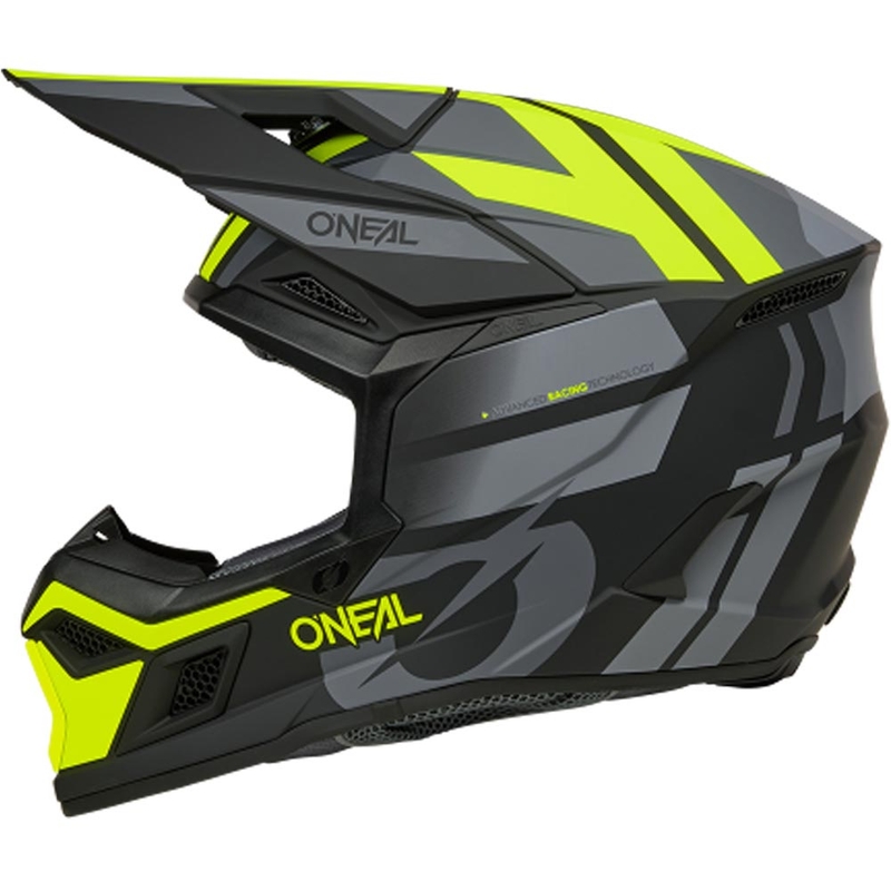 Motocrosshelm O´Neal 3SRS Ride matzwart-grijs-fluorgeel