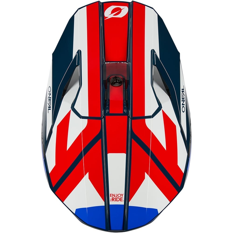 Motocrosshelm O'Neal 3SRS Ride blauw-wit-rood