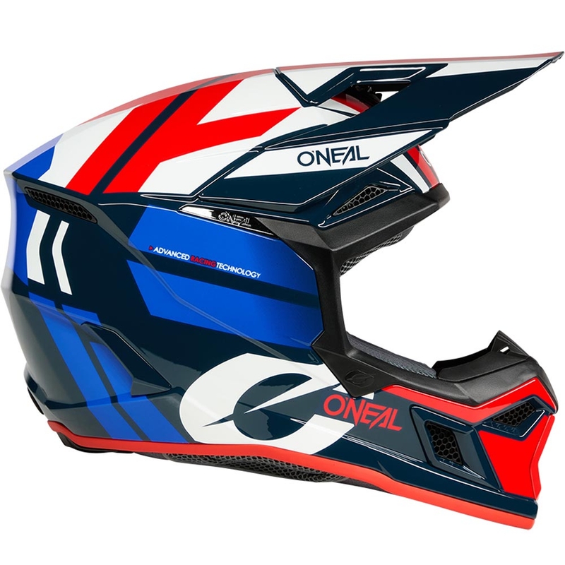 Motocrosshelm O'Neal 3SRS Ride blauw-wit-rood