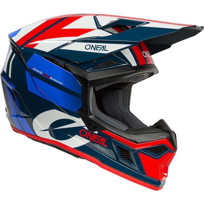 Motocrosshelm O'Neal 3SRS Ride blauw-wit-rood