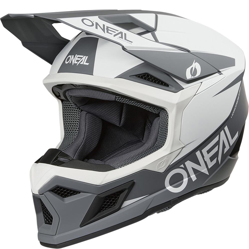 Motocrosshelm O´Neal 3SRS Solid mat wit-grijs