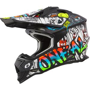 Motocrosshelm O´Neal 2SRS Rancid matzwart-wit