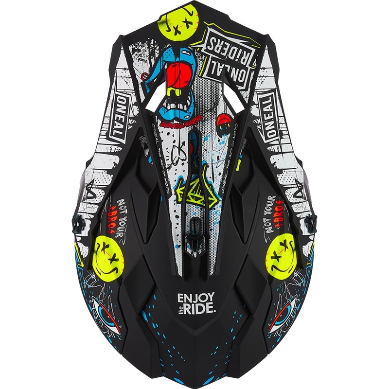 Motocrosshelm O´Neal 2SRS Rancid matzwart-wit