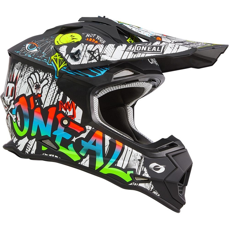 Motocrosshelm O´Neal 2SRS Rancid matzwart-wit