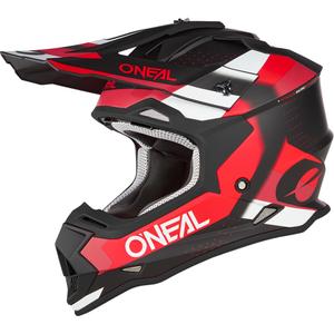Motocrosshelm O'Neal 2SRS Spyde matzwart-rood-wit