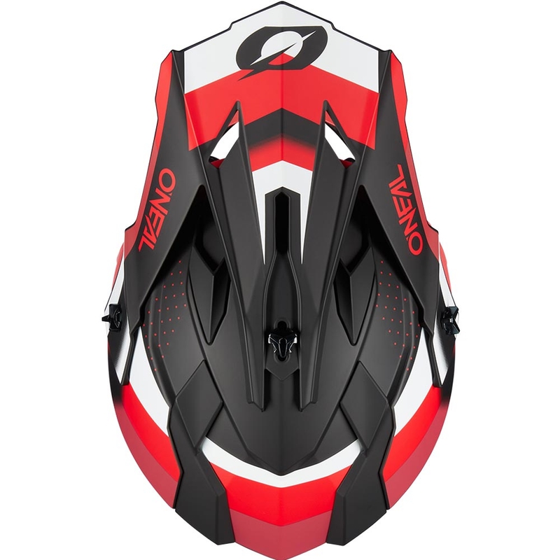 Motocrosshelm O'Neal 2SRS Spyde matzwart-rood-wit