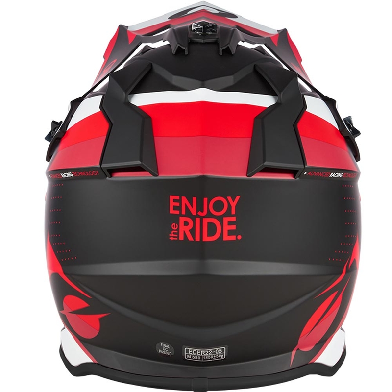 Motocrosshelm O'Neal 2SRS Spyde matzwart-rood-wit