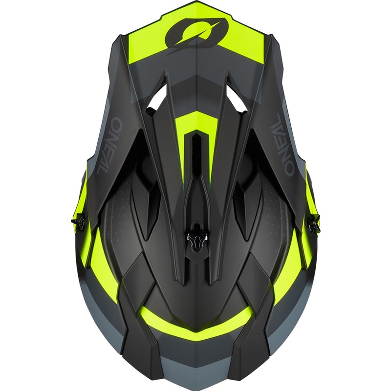 Motocrosshelm O´Neal 2SRS Spyde matzwart-grijs-fluorgeel