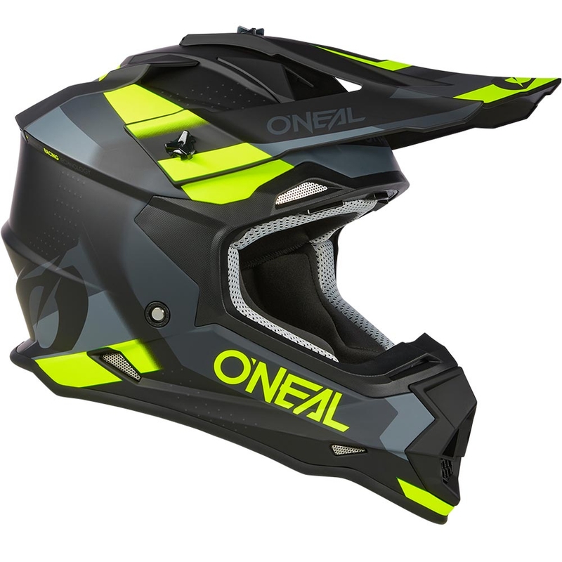 Motocrosshelm O´Neal 2SRS Spyde matzwart-grijs-fluorgeel