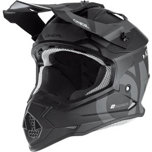 Motocrosshelm O'Neal 2SRS Slick zwart-grijs