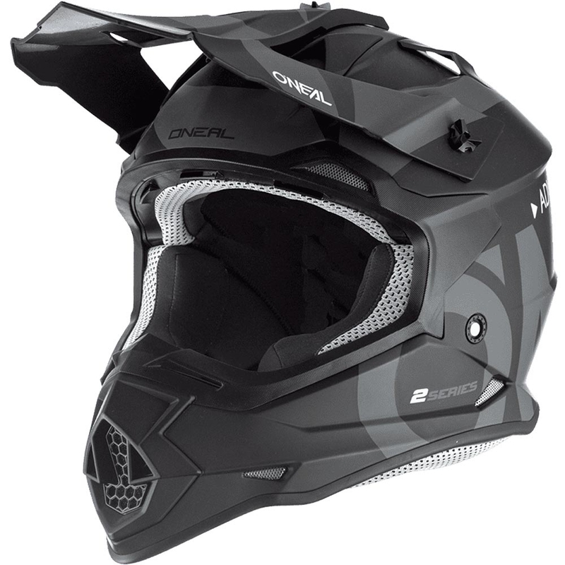 Motocrosshelm O'Neal 2SRS Slick zwart-grijs