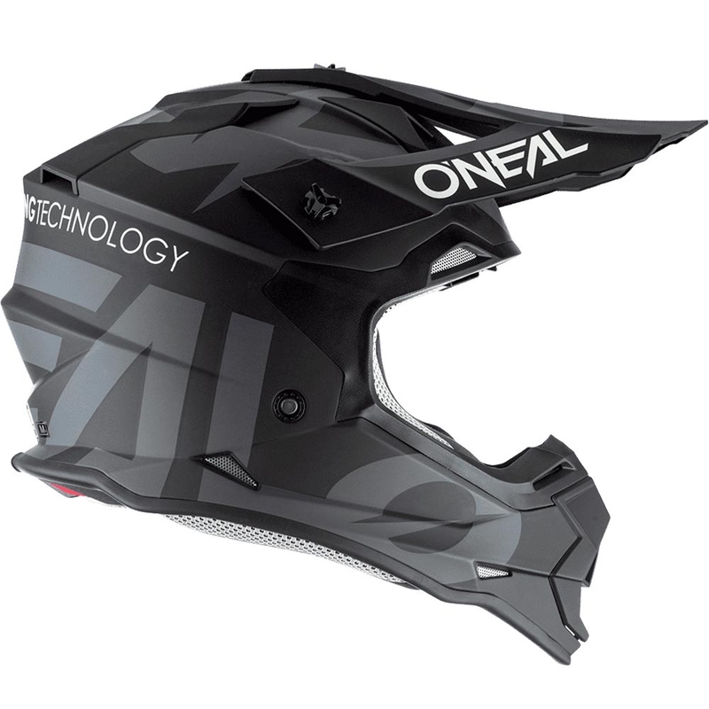 Motocrosshelm O'Neal 2SRS Slick zwart-grijs