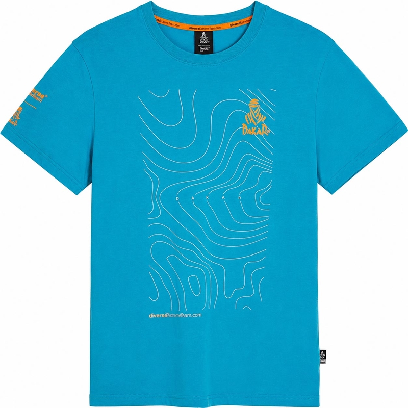 Dakar-kaart T-shirt blauw