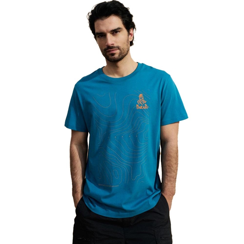 Dakar-kaart T-shirt blauw