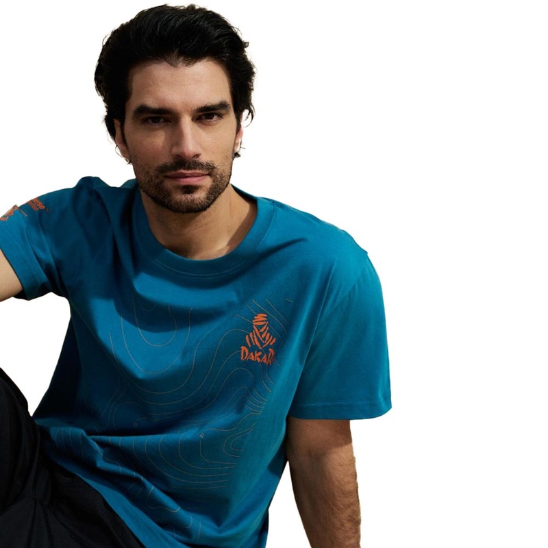 Dakar-kaart T-shirt blauw