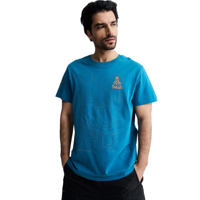 Dakar-kaart T-shirt blauw