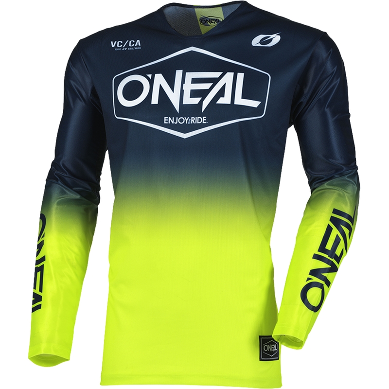 O'Neal Mayhem Hexx motorcrossshirt blauw-fluorescent geel