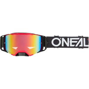 Motocrossbril O´Neal B-33 Hexa zwart-rood (iridiumrood plexiglas)
