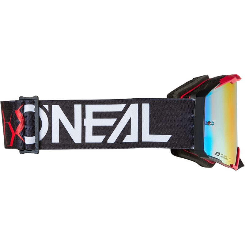 Motocrossbril O´Neal B-33 Hexa zwart-rood (iridiumrood plexiglas)