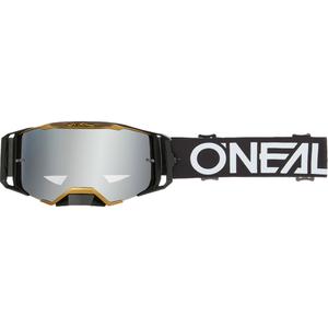 Motocrossbril O´Neal B-33 Hexa zwart-goud (zilverkleurig spiegelend plexiglas)
