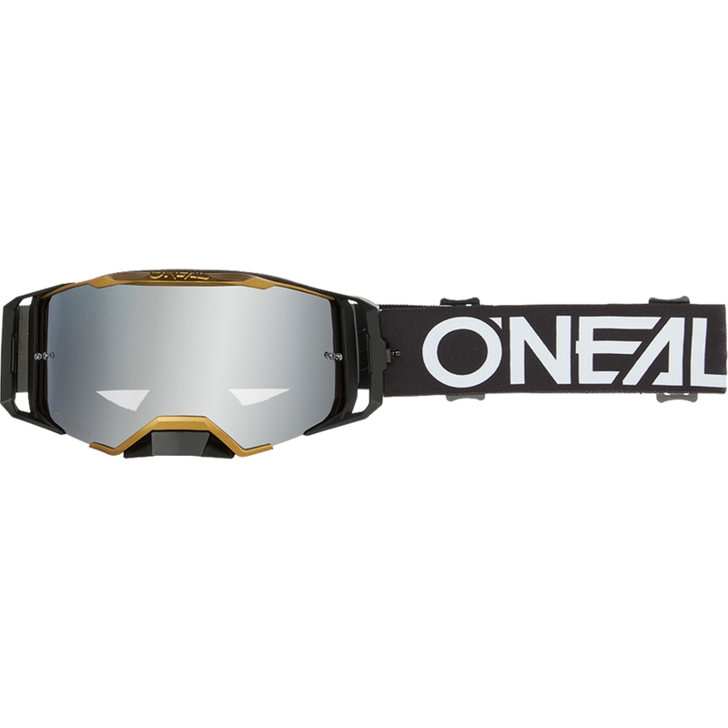 Motocrossbril O´Neal B-33 Hexa zwart-goud (zilverkleurig spiegelend plexiglas)