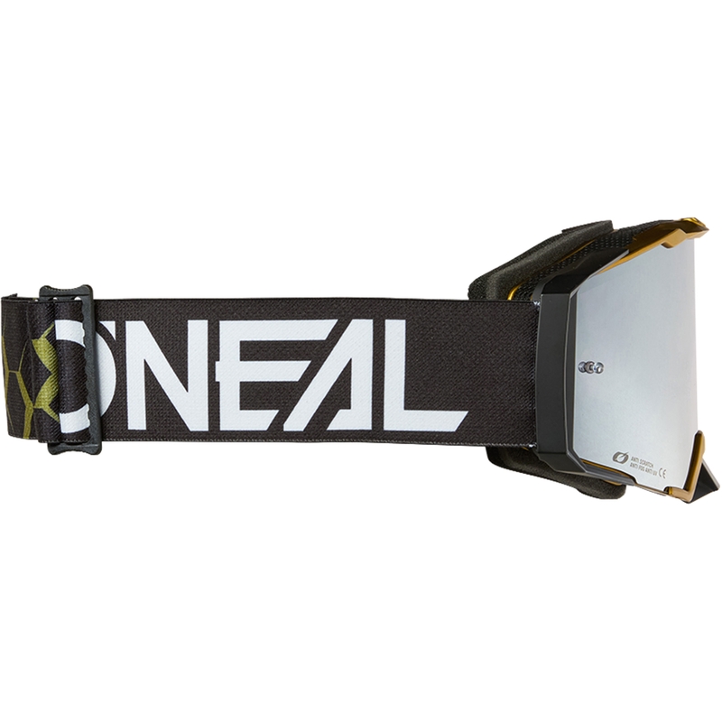 Motocrossbril O´Neal B-33 Hexa zwart-goud (zilverkleurig spiegelend plexiglas)