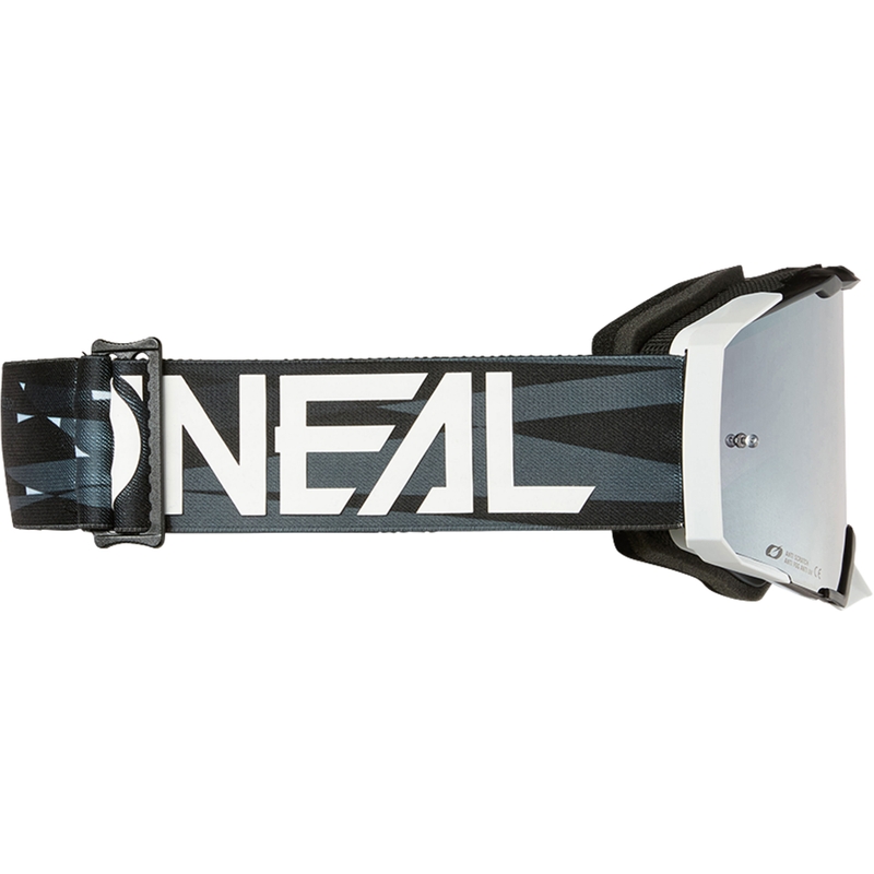 Motocrossbril O´Neal B-33 Ictus zwart-wit (zilverkleurig spiegelend plexiglas)