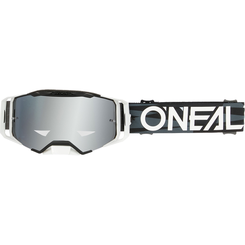 Motocrossbril O´Neal B-33 Ictus zwart-wit (zilverkleurig spiegelend plexiglas)
