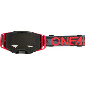 Motocrossbril O´Neal B-33 Ictus zwart-rood (grijs plexiglas)