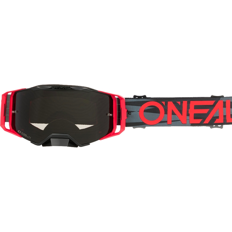 Motocrossbril O´Neal B-33 Ictus zwart-rood (grijs plexiglas)