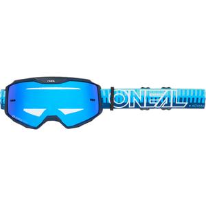 Motocrossbril O´Neal B-10 Gestreept blauw (iridiumblauw plexiglas)